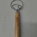 Danish Dough Whisk Wooden Bread Whisk With Stainless Steel Dough Hook - Dough Mixer Hand Tool & Sourdough Bread Making Tools and Supplies(Single turn,Long)