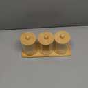 Tbestmax 10 oz Qtip Holder with Vanity Tray, 3 Pack Cotton Swab/Ball/Pad Dispenser Apothecary Jar, Clear Bathroom Containers Dispenser for Storage Bamboo Lids