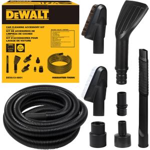 DEWALT 8-Piece Car Detailing Vacuum Hose Accessory Kit, Shop Vac Attachments for Efficient Cleaning, Compatible with Most Wet and Dry Shop Vacuum, DXVA13-0801