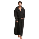 FashGudim 400g Mens Plush Robe with Hood Full Length Winter Long Luxury Hooded Bathrobe for Men Big and Tall L/Xl