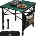 Camping Table Portable Foldable with Adjustable Height, Lightweight Collapsible Aluminum Roll-Up Camp Table with Storage Bag & Carry Bag, Heat-Resistant for RV Picnic BBQ Camping (Medium 20"18")