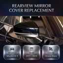 Right Passenger Side Mirror Cover Cap Compatible with Mazda CX-5 2017-2023 (2nd Gen KF) | Jet Black Mica (Color Code: 41W) | Direct Replacement Door Wing Mirror Housing -NOT for 2016.5 Old Body