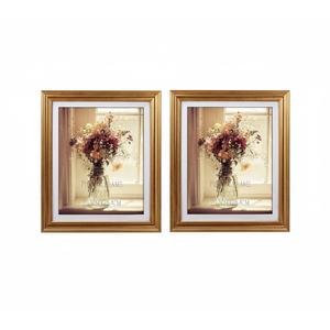 MEBRUDY 8x10 Picture Frames with Mat, Gold Photo Frames Set for Wall or Tabletop Display, 2Pack