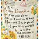 Bonus Daughter Gifts BlanketBirthday Gift for Bonus Daughter, Stepdaughter Gifts from Stepmom, Mothers Day Throw Blankets 50" X 60"