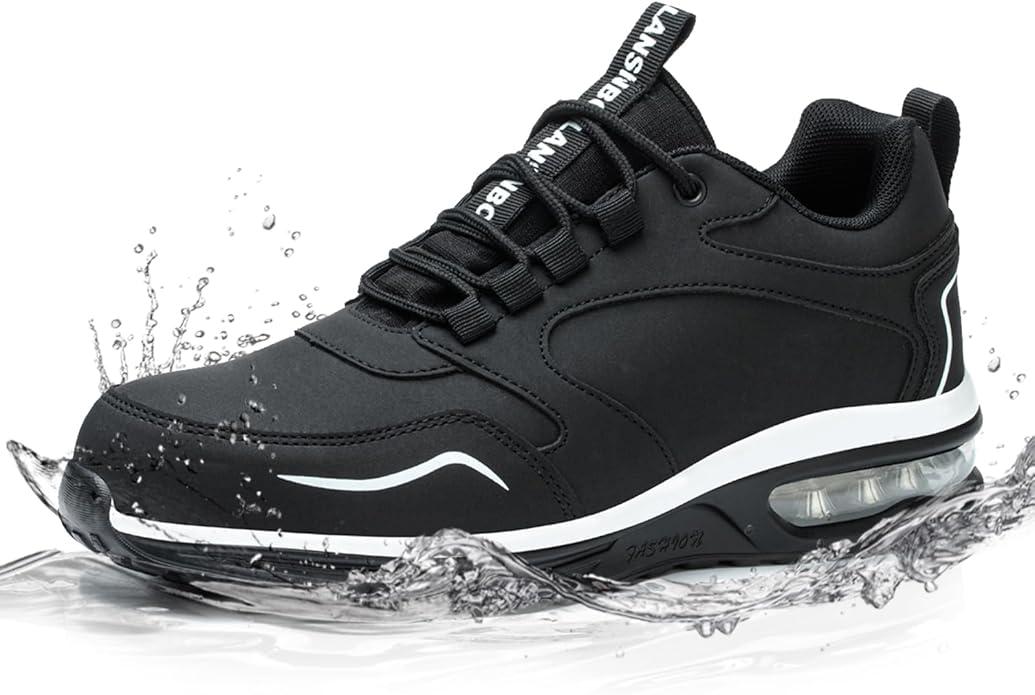 Waterproof Steel Toe Shoes for Women Non Slip Puncture Proof Safety Work Sneakers Comfortable Lightweight Fashion Footwear for Industrial Construction and Food Service Size 39