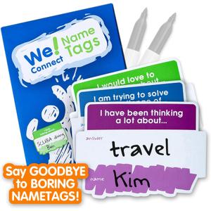 Name Tag Stickers  Ideal for Office Icebreakers, Party Fun, Educational Card Games, and Team Building  Easy-to-Write Labels for Group Conversations  Designed for Adults  150 PCS