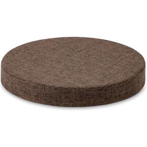 Tromlycs 14 Inch Round Bar Stool Cushion Non-Slip Foam Seat Pad Removable Cover for Circle Chairs (14x14 Inches, Brown)