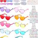 20 Pairs DIY Heart Sunglasses Popular Singer Themed Party Favors Friendship Heart Shaped Sunglasses for Girls Women Fans Birthday Party Supplies
