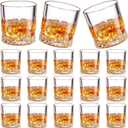 Mimorou 18 Pack Old Fashioned Whiskey Glasses 7 OZ Bourbon Cocktail Rocks Glasses for Whiskey Bourbon Liquor and Cocktail Drinks Gift for Men Women Home Bar (EXP 11/30/35)