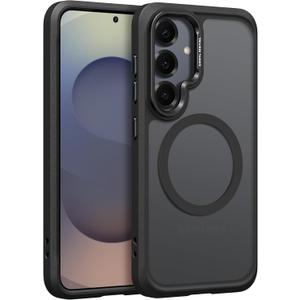 Rayboen for Magnetic Samsung Galaxy S25 Plus Case, Compatible with MagSafe, Military Grade Drop Protection, Shockproof Bumper with Anti-Scratch Hard PC Back Phone Cover for Galaxy S25+, Matte Black