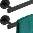 24 Inch Bathroom Towel Bar Bath Towel Rack Kitchen Towel Holder Towel Rails Wall Mounted SUS304 Stainless Steel 2 Pack Matte Black AN4001MB-L24-P2