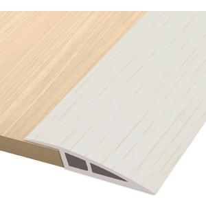 Vinyl Door Threshold Flooring Transition Strip Self Adhesive Carpet Edging Strip for Laminate Doorway Edge Threshold from 1/5" to 2/5" (Beige Wood Grain, 3.3 Ft)