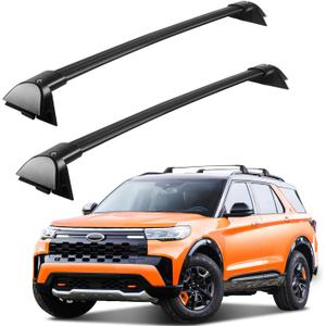 220LBS Roof Rack Cross Bars Compatible with Ford Explorer 2020-2025, Heavy-Duty Aluminum Crossbars Roof Rails Rooftop Cargo Basket Carrier Bag Luggage Canoe Kayak Bike