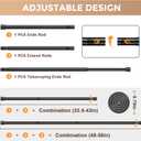 2 Pack Spring Tension Curtain Rod 32.5 to 58 inch Adjustable Extendable Tension Rods No Drilling Spring Loaded Curtain Rods for Window Door, Black