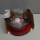 Anchor Hocking Classic Glass Food Storage Containers with Lids, Red, 6-Piece Set