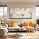 SOUGUAN Gold Flowers Canvas Wall Art Abstract Line Wall Decorations for Living Room Modern Home Decor Office Hanging Prints 24x48 Inch Bedroom Posters