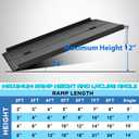 WHALEMOTOR Black Portable Wheelchair Ramp, 4FT No-sew Non-Slip Aluminum Wheelchair Ramp, Folding Portable Wheelchair Ramps for Home, Weight Capacity Up to 800 LBS, Loading Dock Plates