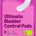 Amazon Basics Incontinence Pads for Women, Long, Postpartum, Bladder Control, Ultimate Absorbency, Fresh Protection, Unscented, 30 Count, 6 packs