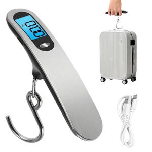 Luggage Scale, New 2.0 Portable Digital Suitcase Weight Scale with USB Charging, 110 Lb/50kg Luggage Scale with Hook, Travel Scale for Travel, Household and Outdoor