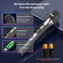 HWWR Karaoke Microphone Wireless Mic, Universal Professional UHF Dynamic Mic System with Receiver, Handheld Cordless Microphones for Singing,Wedding, DJ, Party, Speech, Church, Plug and Play