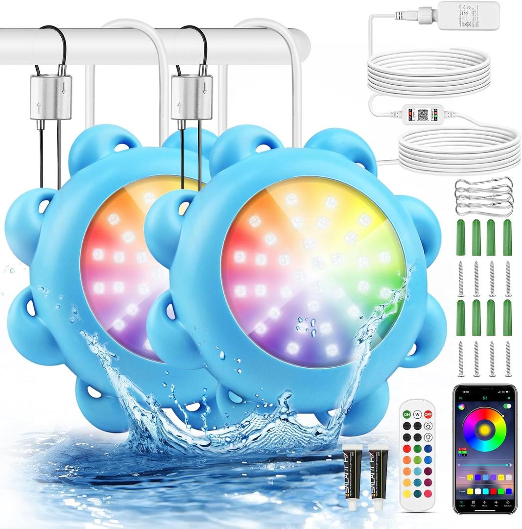 BYLIFITY LED Pool Lights, Color Changing Swimming Pool Light