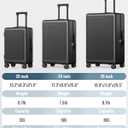 Joyway Luggage Sets 3 Piece with Spinner Wheels, Carry On Luggage 20In with ABS+PC Hardshell, Lightweight Suitcase Set with TSA Lock and Pressure-resistant Frame, 20/24/28 Inch, Black