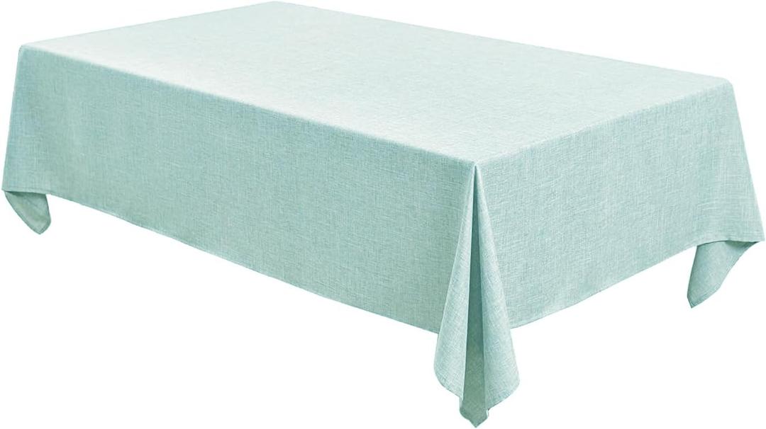 Table Cloth Rectangular Waterproof Faux Linen Table Cover for Dining,Parties Wedding Sage Green Farmhouse 52x70 Stain Resistant Wrinkle Free Decorative 1 Pack