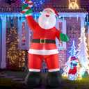 10ft Inflatable Christmas Decorations, Christmas Santa Claus with Candy with LED Light Blow Up for Christmas Party Indoor, Outdoor, Yard, Garden, Lawn