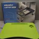 Slendor Lap Desk with Cup Holder, Foldable Laptop Table for Bed, Portable Bed Desk for Laptop and Writing, Computer Tray with Tablet Slot, Notebook Stand Reading Holder for Couch Sofa Floor,Green