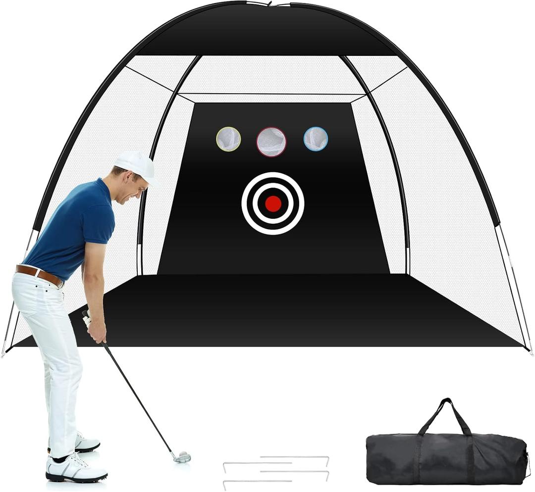 Golf Net, 9x7FT Home Golf Hitting Net for Backyard Driving Chipping Swing Indoor Training Chipping Aid Nets, Gifts for Men Him Dad Golfers