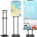 Poster Stand Heavy Duty - Adjustable Poster Stands for Display Foam Board, Double Sided Pedestal Floor Standing Sign Holder Height Up to 80 Inch, 1 Pack