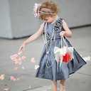 Flower Girl Basket Acrylic Flower Basket with Pearl Handle Clear Flower Holder for Confetti with Handmade Lace Bow Decoration
