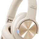 Picun B8 Bluetooth Headphones, 120H Playtime Headphone Wireless Bluetooth with 3 EQ Modes, Low Latency, Hands-Free Calls, Over Ear Headphones for Travel, Home, Office, Cellphone PC, Khaki White