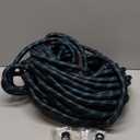 Non-Expanding Garden Hose 97ft,flexible, lightweight hose is resistant to kinks and tangles.With 10-way nozzle, strong 3/4” metal fittings, and a shut-off valve.