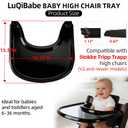 Baby High Chair Tray Compatible with Stokke Tripp Trapp V2+, Replacement Tray for Stokke High Chair, Smooth Surface & Strong Suction, BPA-Free & Dishwasher Safe, Toddlers 636 Months - Black