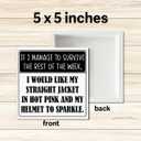 2 x YWAIHO Funny Office Desk Decor Sign, Words & Quotes, Wood, 5x5 inches, If I Survive