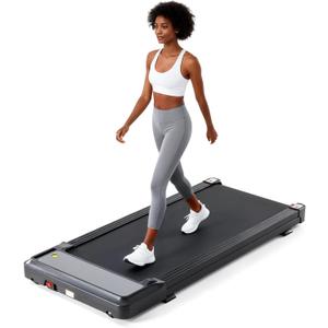 OLIXIS Walking Pad Treadmill for Home, Under Desk Treadmill for Small Space, Portable Design for Home Office Workouts, LED Display with Remote Control, Low Noise (Black)
