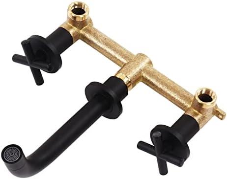 NDNCZDHC G1/2 Wall Mounted Bathtub Faucet 2 Handles Copper Sink Faucet 8.5in Hot and Cold Mixing Valve 360 Degree Rotation Vanity Faucet