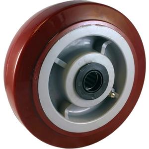 CasterHQ 6" X 2" PREMIUM POLYURETHANE ON POLYOLEFIN CORE With Retainer - 900 LBS CAP - Replacement Caster Wheel - 6 inch x 2 inch - Industrial/Commercial Application - Medium/Heavy Duty Caster Wheel