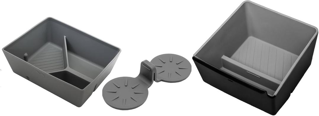 Jowua Center Console Organizer & Coasters & Armrest Organize Set for Tesla Model S Plaid, Model X Plaid, Washable Silicone, dust-Proof