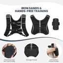 Fragraim Weighted Vest for Women Men - 8lb/10lb/12lb/16lb/22lb/25lb/30lb Weight Vest with Reflective Stripe, Detachable Phone Pouch, Ideal for Walking, Strength Training, Running, Workout, Cardio (Black)