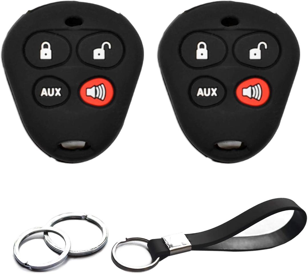 2pcs Compatible with Viper Python Avital Valet Auto Mate Smart 4 Buttons Key Fob Cover Case Key Chain Protector Keyless Entry Remote Holder