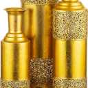 Sziqiqi Metal Floor Vase Gold Large Vases - 32/27/22in Decorative Tall Vase Set of 3 for Home Decor Vintage Big Flower Vases Stand for Twigs Branches Dried Flowers Antique Shabby Vase for Living Room