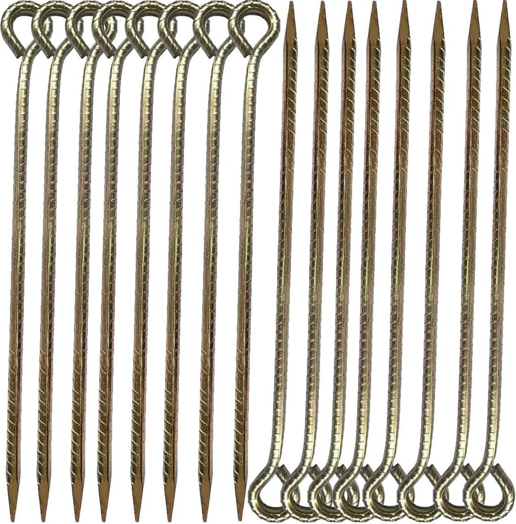 16 Inch Rebar Stakes Metal Stake GroundGround Anchor,Heavy DutyTent Stakes Baking Paint Metal Stakes Tent Stake,Ground Stakes 0.5 Inch Diamete (16 Pack)  Outdoor Travel