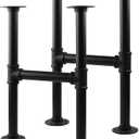 MUZIK 16 Inch Coffee Table Legs, 2 Pcs Industrial Metal Table Legs, Grey Steel Metal Pipes Vintage Furniture Legs