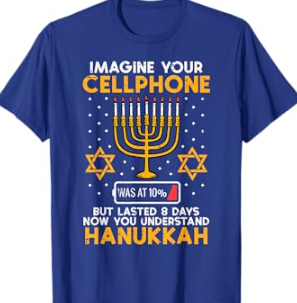 Hanukkah Imagine Your Cellphone Chanukah Jew Men Women Kids T-Shirt