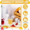Eaasty 100 Sets Dessert Cups with Lids and Spoons Plastic Yogurt Parfait Appetizer Shooter Cups Round and Square Mini Containers for Pudding, Fruit and Ice Cream(5 oz)