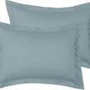 Mellanni Pillow Shams Set - 2 PC Iconic Collection Decorative Pillow Covers - Soft, Cooling, Wrinkle, Fade, Stain Resistant - Luxury Bed Accessories (Standard 20"x26", Spa Blue)