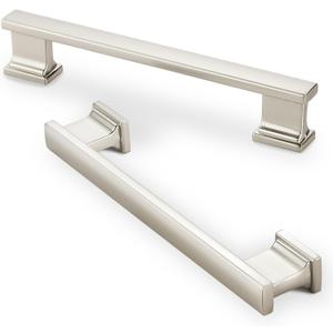10 Pack 6 Inch Length|5 Inch(128mm) Hole Center Brushed Satin Nickel Kitchen Cabinet Handles, Cabinet Pulls Kitchen Cabinet Hardware, Cupboard Pulls, Drawer Handles