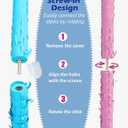 Extra-Strong Wooden Piñata Stick (31.5 Inch) with 5M Rope, Blindfold & Confetti - Heavy-Duty Reinforced Design for Kids & Adults Birthday, Halloween & Holiday Party Games - Blue
